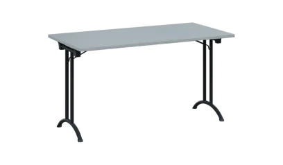 SLA 140 lak skládací jednací stůl 1394x700, deska 25 mm, podnož černý lak, deska šedá